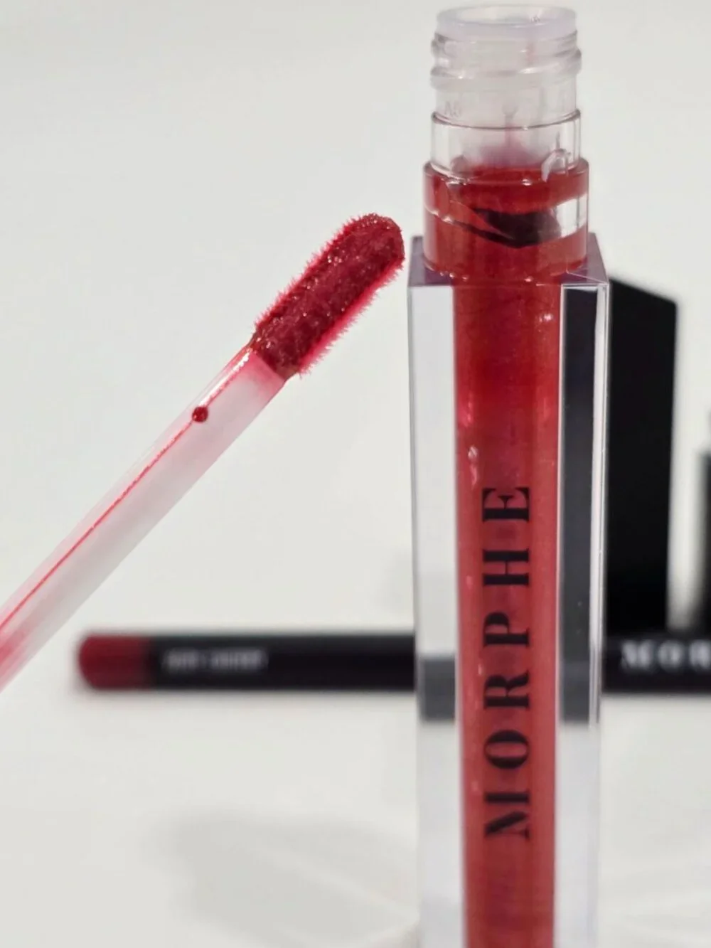 Morphe ✦ Out & A Pout Candy Red Lip Trio ✦ Lipstick Gloss Pencil Vegan NWT